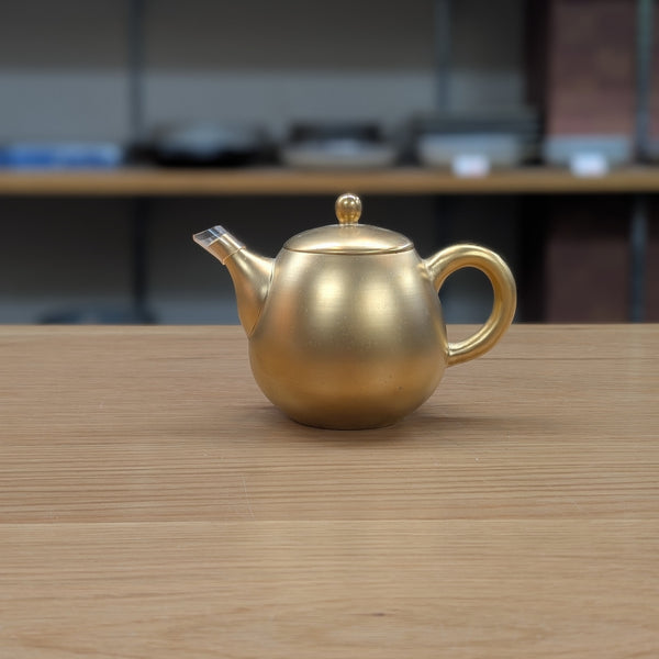 弘二 総金塗り 後手急須