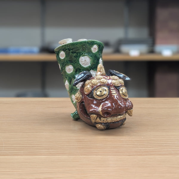 獅子舞 逆立ち 置物