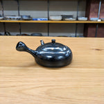 寿仙 黒釉窯変 平急須