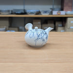 雪月　白泥青藻がけ　丸急須