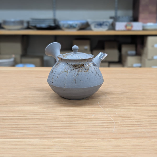 雪月　焼〆藻がけ珠型　急須　