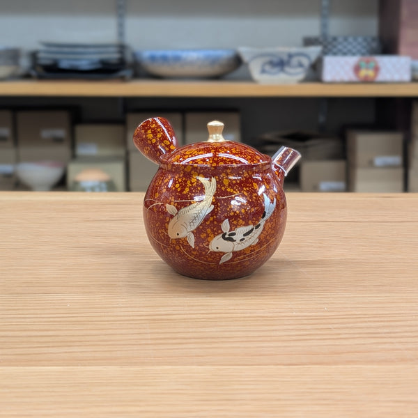 昭龍　赤銀河鯉　急須