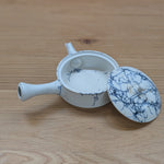 雪月　白泥青藻がけ　平急須