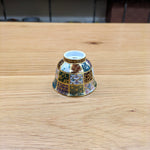 紀澤　金彩市松紋様　煎茶碗
